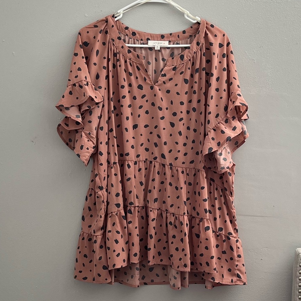 Umgee Babydoll Tiered Blouse